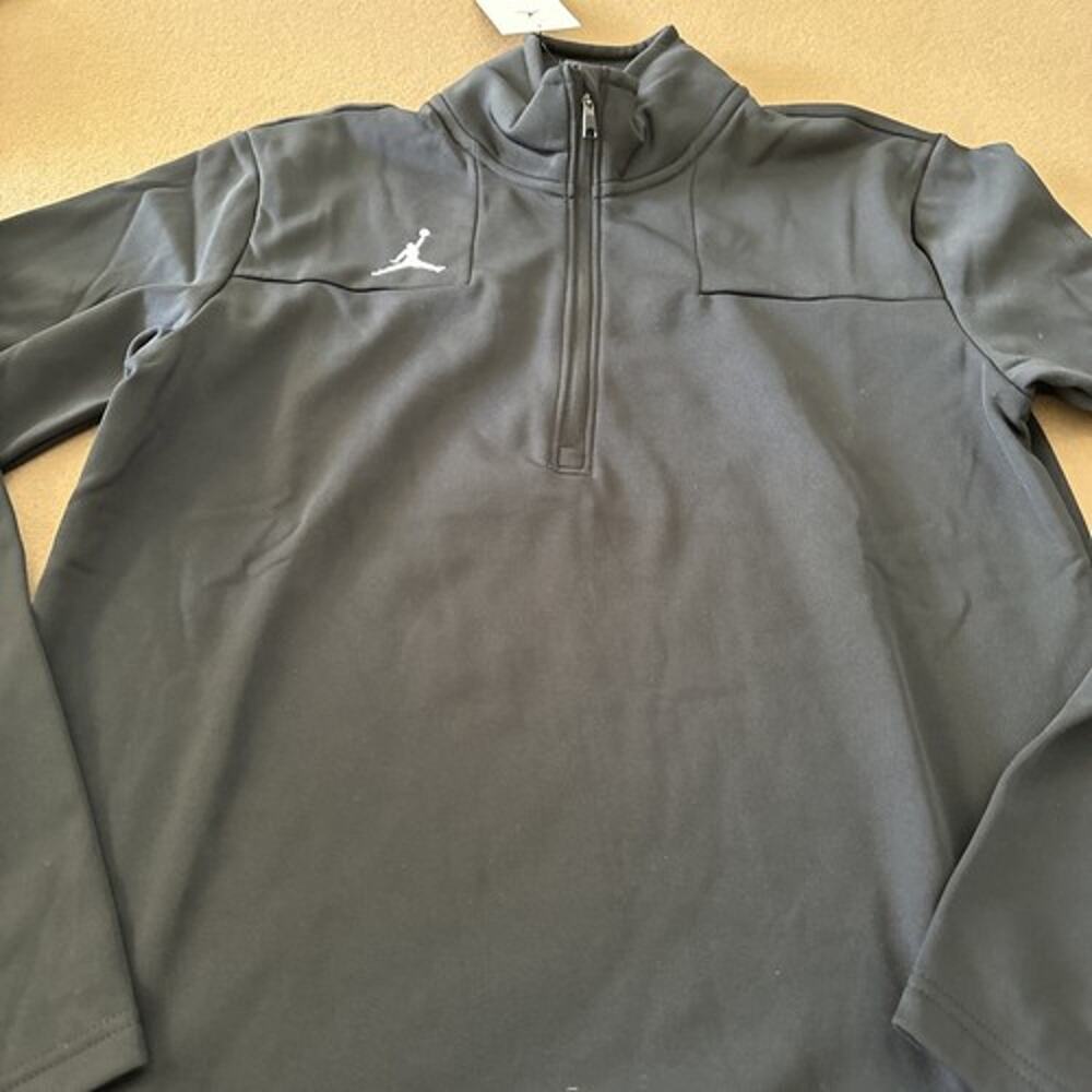 Nike Air Jordan 1/4 Zip Pullover Training Sweatshirt Black CV8311-010 Size Small